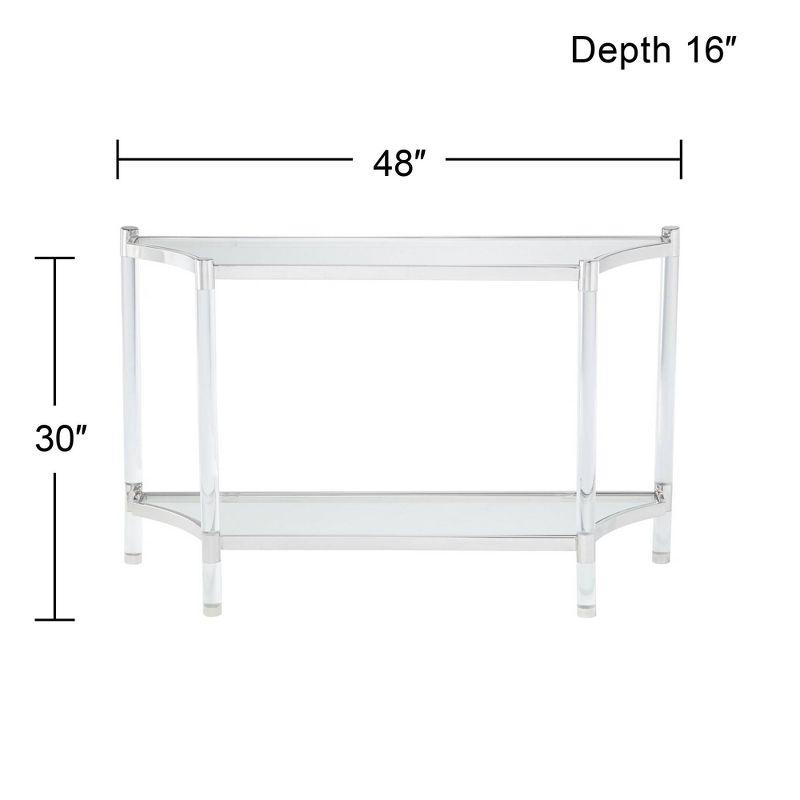 Erica Modern Clear Acrylic Rectangular Console Table with Shelf