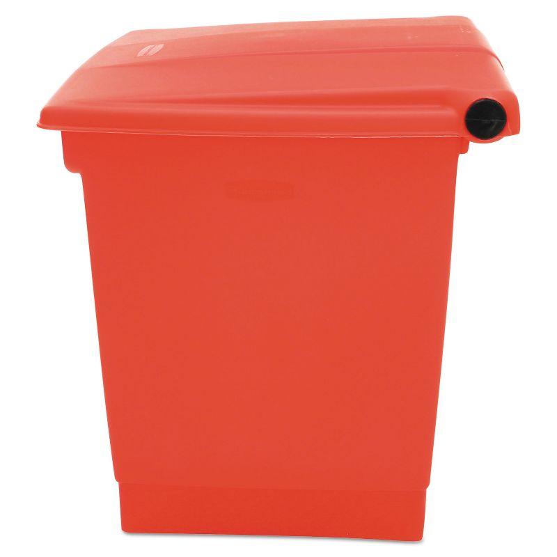 Red 8-Gallon Plastic Step-On Trash Can