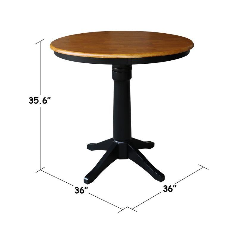 Classic Round 36" Solid Parawood Counter Height Dining Table