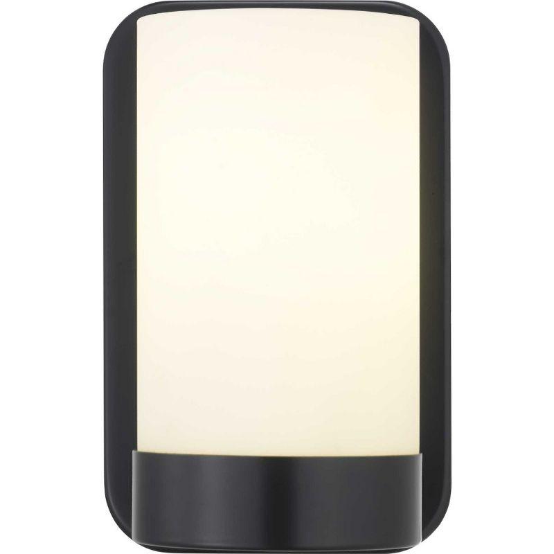 Progress Lighting Elevate 1-Light Wall Sconce, Matte Black, Etched White Glass Shade