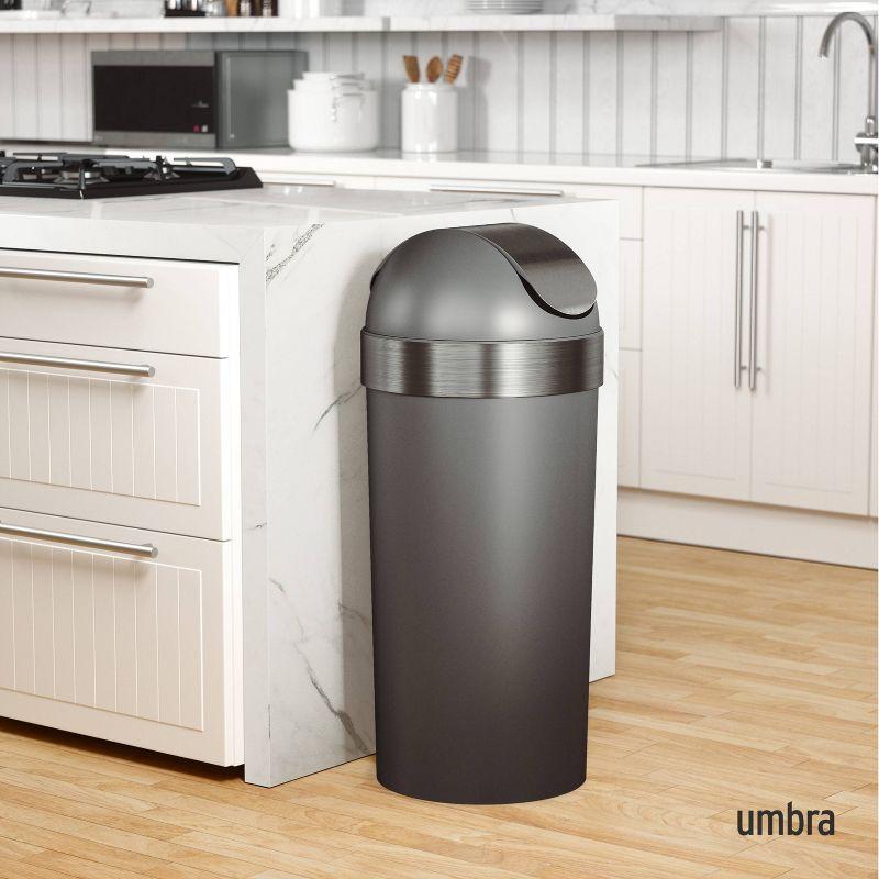 Umbra Venti Plastic Swing Top Kitchen Trash Can - 16 Gallons