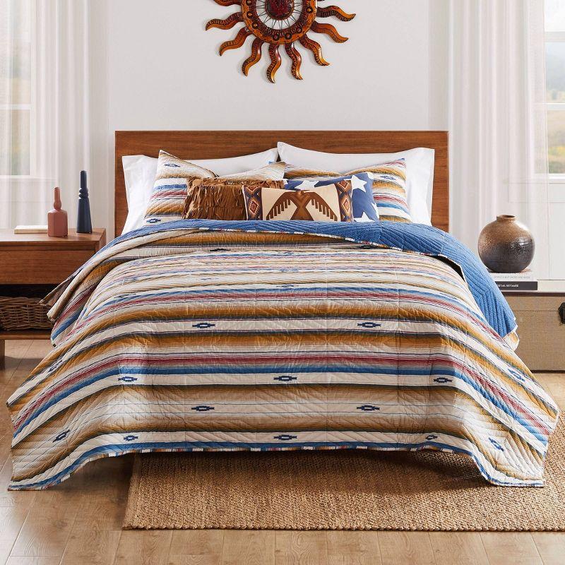 Greenland Home Fashions Painted Desert Sapphire Quilt Bedding Set