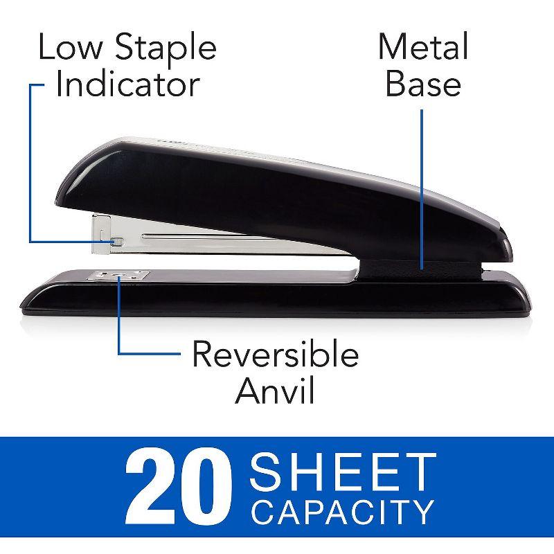 Swingline Durable Full Strip Desk Stapler 20-Sheet Capacity Black 64601