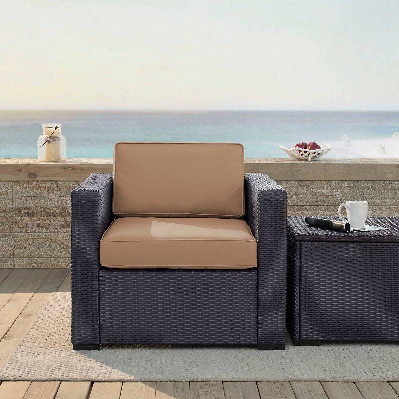 Biscayne Outdoor Wicker Armchair - Mocha - Crosley