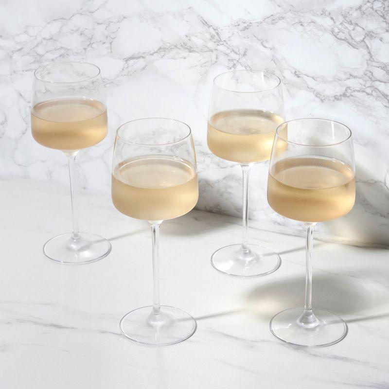 Viski Reserve Julien Crystal Wine Glasses - European Crafted White Wine Glasses Stemmed Set of 4 - 16oz Wine Glass for Special Occasions Gift Ideas