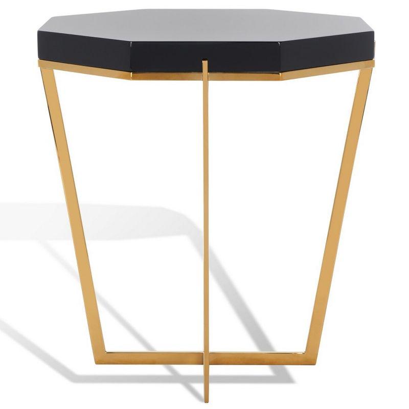 Danna Metal End Table - SFV3510A - Gold/Black - Safavieh Couture