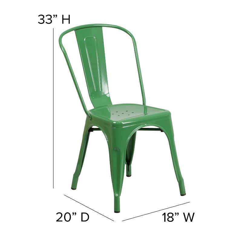 Flash Furniture Perry Commercial Grade Metal Indoor-Outdoor Stackable Chair with All-Weather Polystyrene Seat