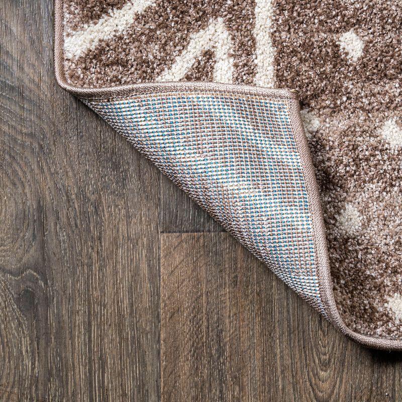 2'x 8' Amanar Geometric Runner Rug, Brown/Ivory - JONATHAN Y