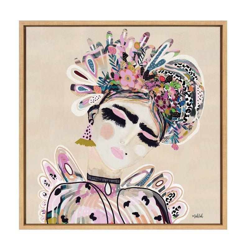 Sylvie LuLu Multicolor Framed Canvas Print 22"x22"