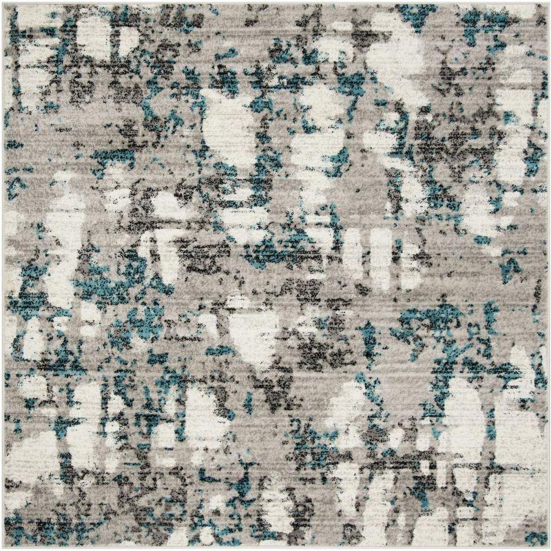 Skyler SKY193 Power Loomed Indoor Area Rug - Grey/Blue - 4'x4' - Safavieh