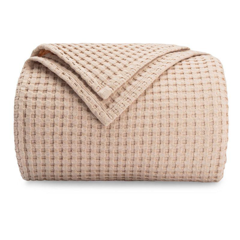 King Blush Cotton Waffle Weave Throw Blanket