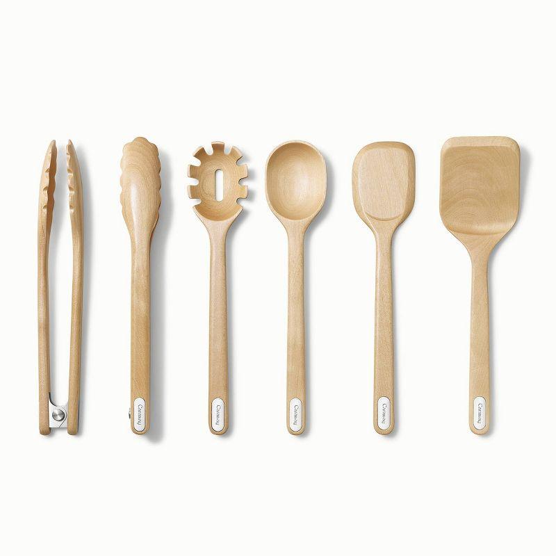 Cream 14-Piece German Steel Knife and Birch Utensil Set