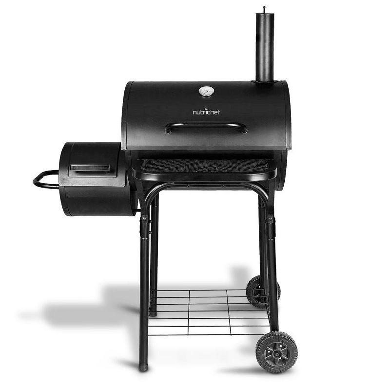 Portable Black Stainless Steel Charcoal Grill with Smoker