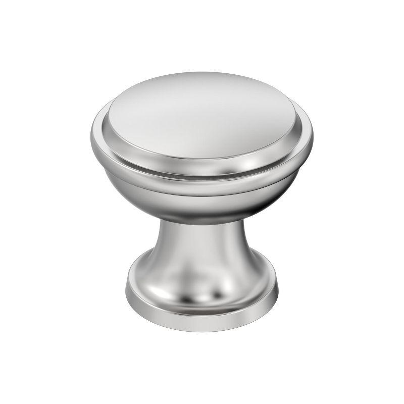 Polished Chrome Round Cabinet Knob with Mounting Hardware