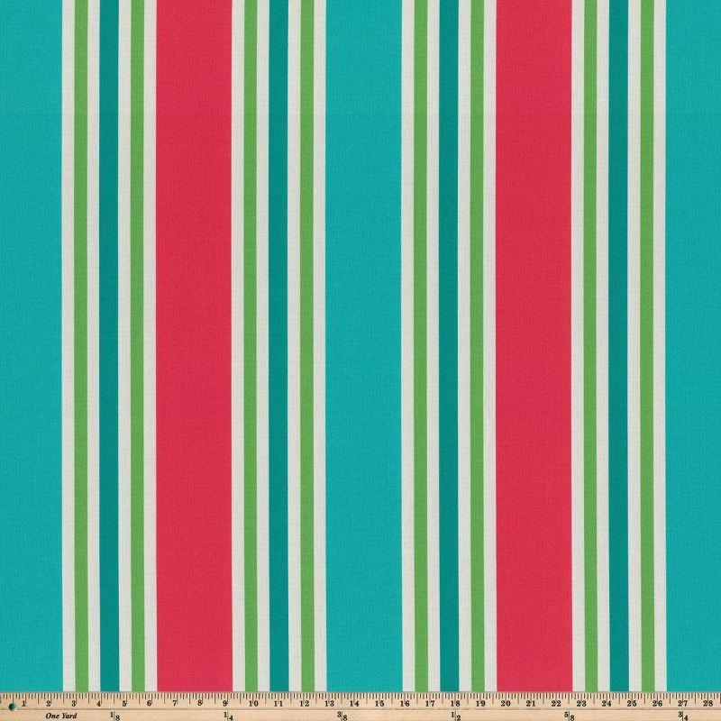 Turquoise and Coral Striped Wicker Chair Cushions Set