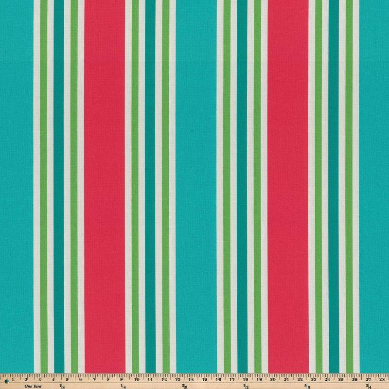 2pc Aruba Stripe Wicker Outdoor Seat Cushions Turquoise/Coral - Pillow Perfect: Weather-Resistant Patio Furniture Pads