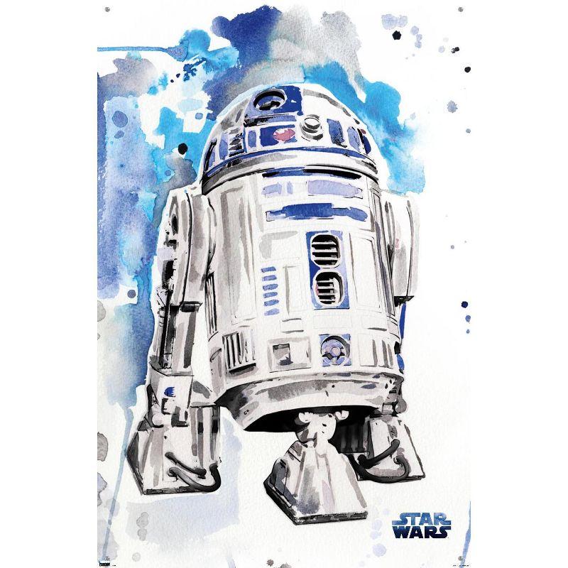 Trends International Star Wars: Original Trilogy - R2D2 Watercolor Unframed Wall Poster Prints