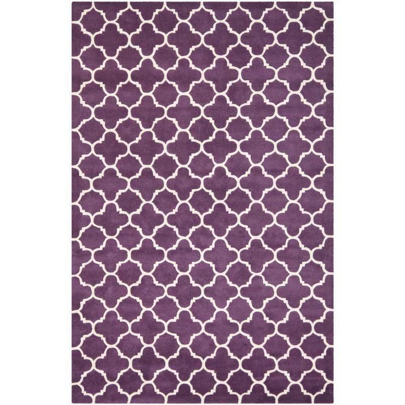 Chatham CHT717 Tufted Indoor Area Rug - Purple/Ivory - 6'x9' - Safavieh