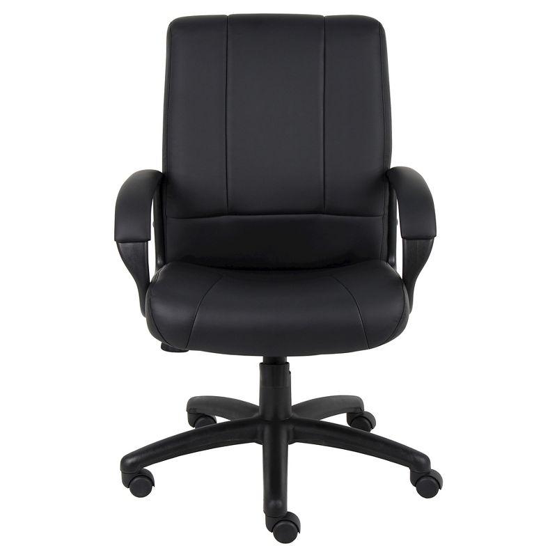 Caressoft Executive Mid Back Chair Black - Boss Office Products