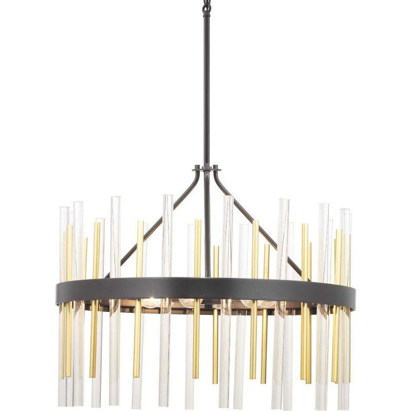 Progress Lighting Orrizo 6-Light Chandelier, Black Finish, Clear Glass Shade