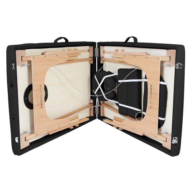 Saloniture Professional Portable Massage Table with Backrest - Black