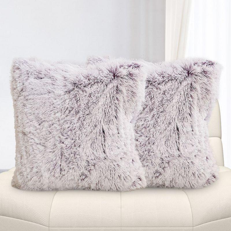 Cheer Collection Faux Fur Throw Pillow (Set of 2)