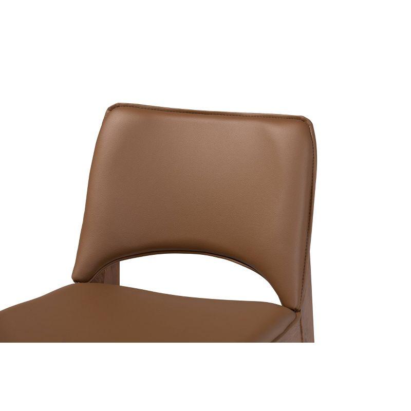 2pc Afton Faux Leather & Wood Dining Chair Set - Baxton Studio: Mid-Century Style, Retro Touch