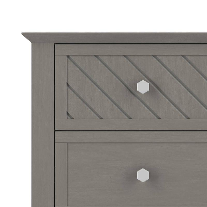 Lunar Gray Modern Chevron 3-Drawer Nursery Dresser