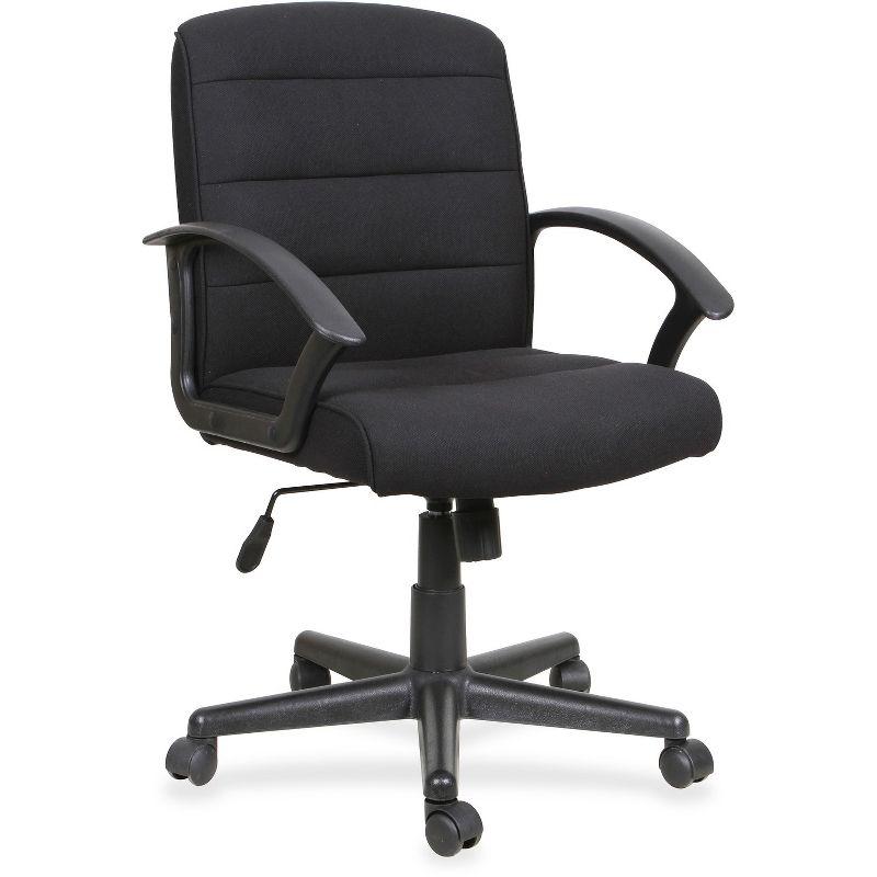 ErgoFlex 25.6" Black Fabric Swivel Task Chair with Slope Arms