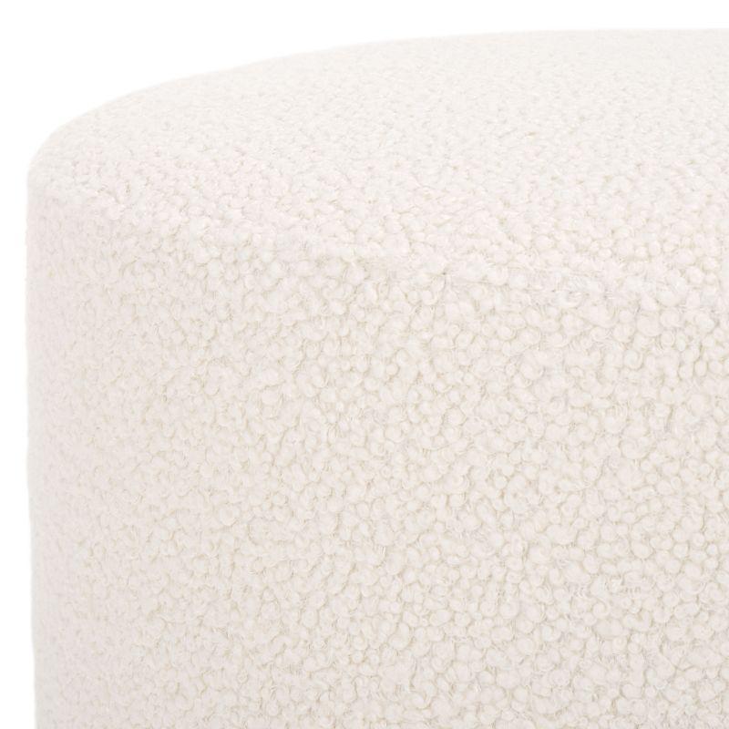 Riah Boucle Round Ottoman - Safavieh