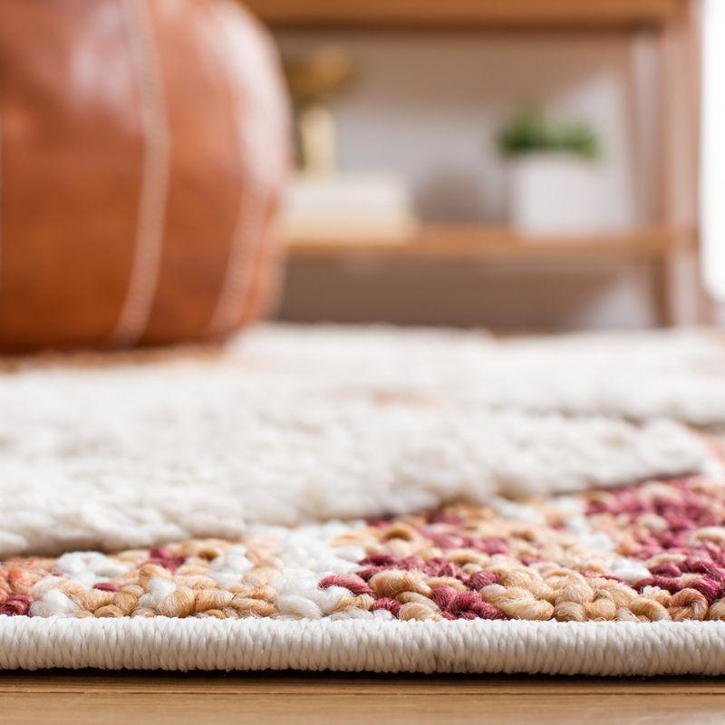 Moroccan Tassel Shag MTS664 Power Loomed Indoor Area Rug - Rust/Ivory - 6'7"x6'7" - Safavieh
