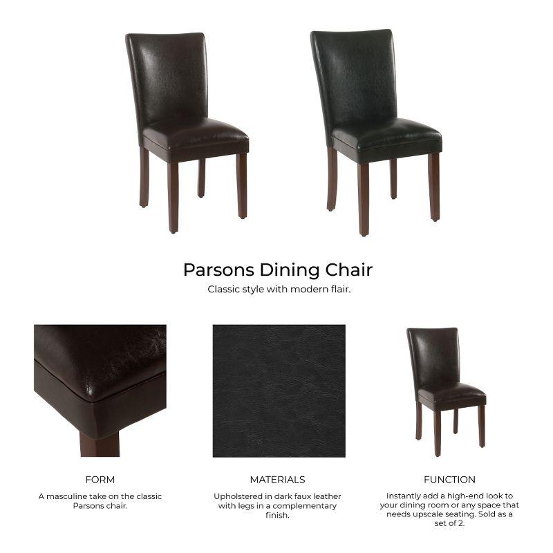 Set of 2 Parsons Dining Chair Faux Leather - Homepop