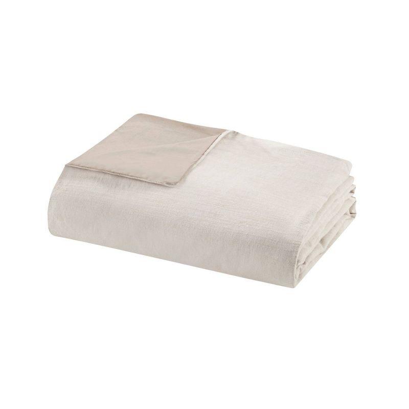 Madison Park Dover Natural Organic Cotton Oversized Duvet Cover Set Full/Queen (Set of 3)