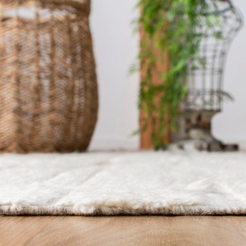 Ivory Elegance Hand-Tufted Wool Moroccan-Inspired Runner Rug