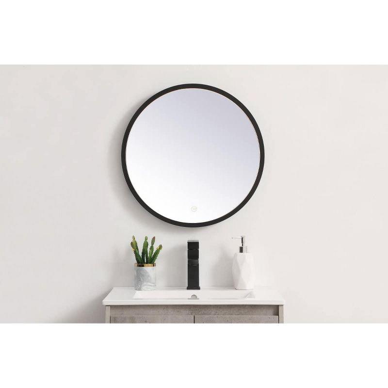 Elegant Lighting Pier 21 inch LED Mirror with Adjustable Color Temperature 3000K/4200K/6400K in Black