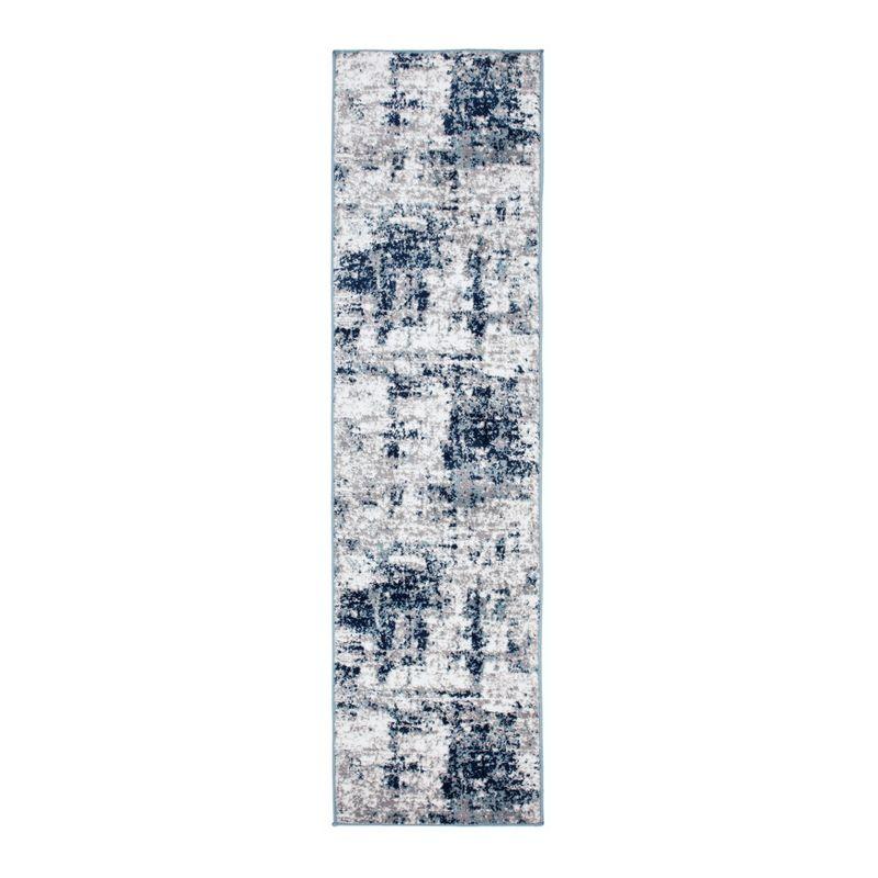 World Rug Gallery Distressed Abstract Area Rug - Blue 2'7"x6'