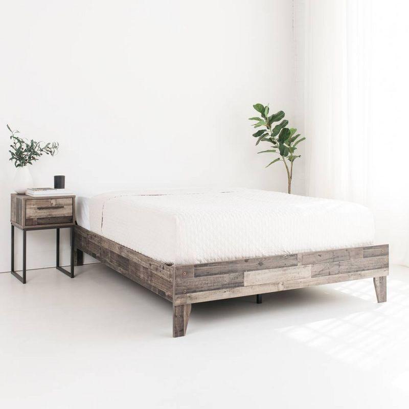 Queen Neillsville Platform Bed Gray - Signature Design by Ashley: Wood Frame, No Box Spring Needed