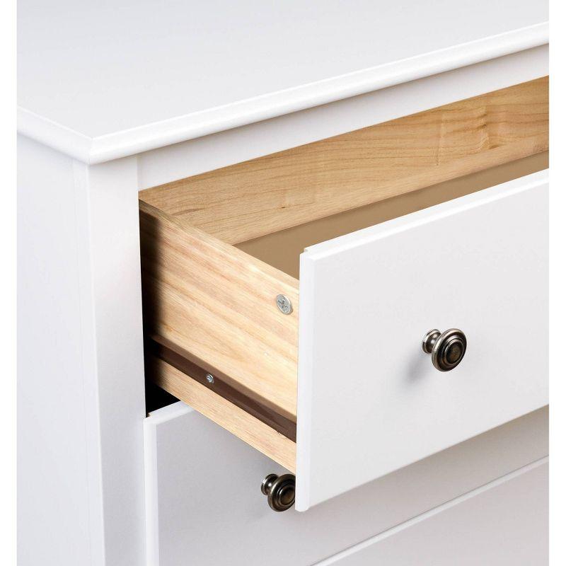 Prepac Tall 2 Drawer Nightstand with Open Shelf White: Laminated, Metal Glides, CARB Certified, 5 Year Warranty