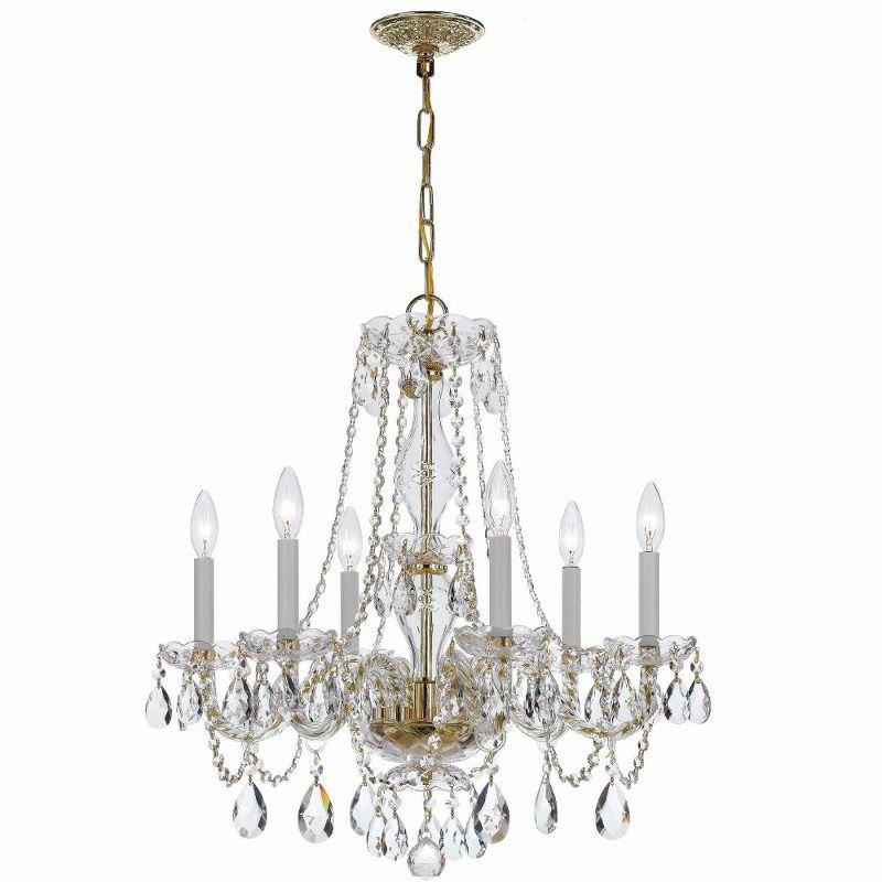 Crystorama Lighting Traditional Crystal 6 - Light Chandelier in  Polished Brass