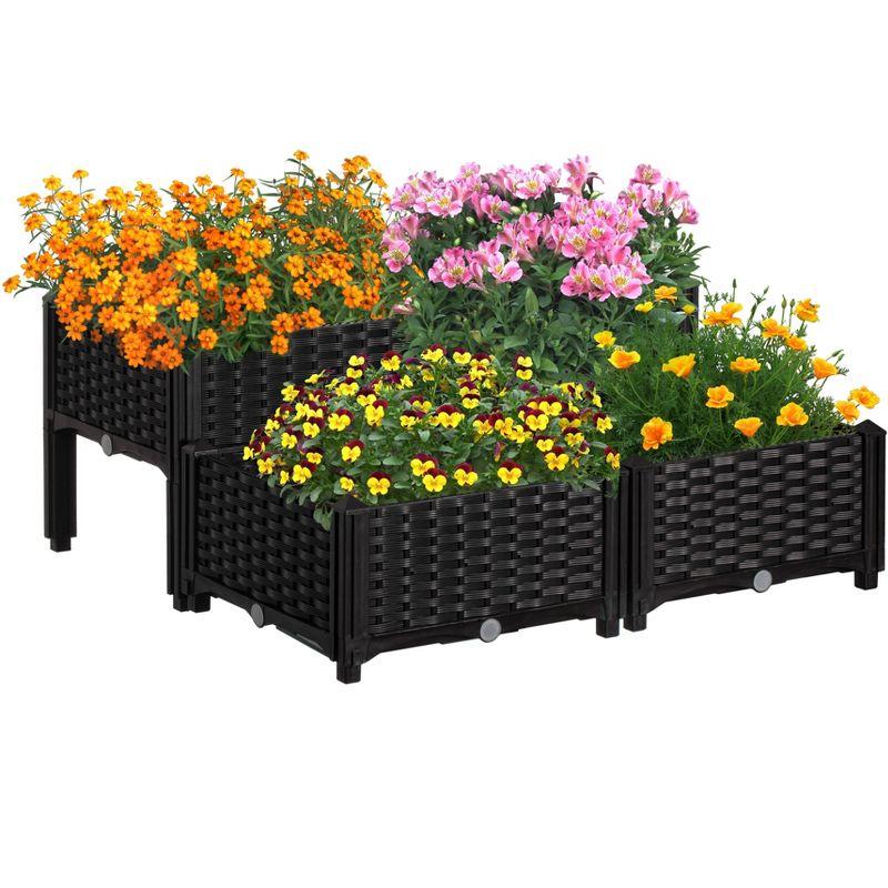 Rattan Raised Garden Bed Flower Planter