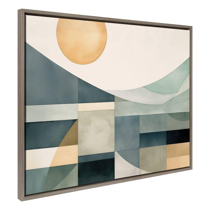 Kate & Laurel All Things Decor 31.5"x41.5" Sylvie Mid-Century Modern Abstract Coastal Framed Art by The Creative Bunch Studio Gray