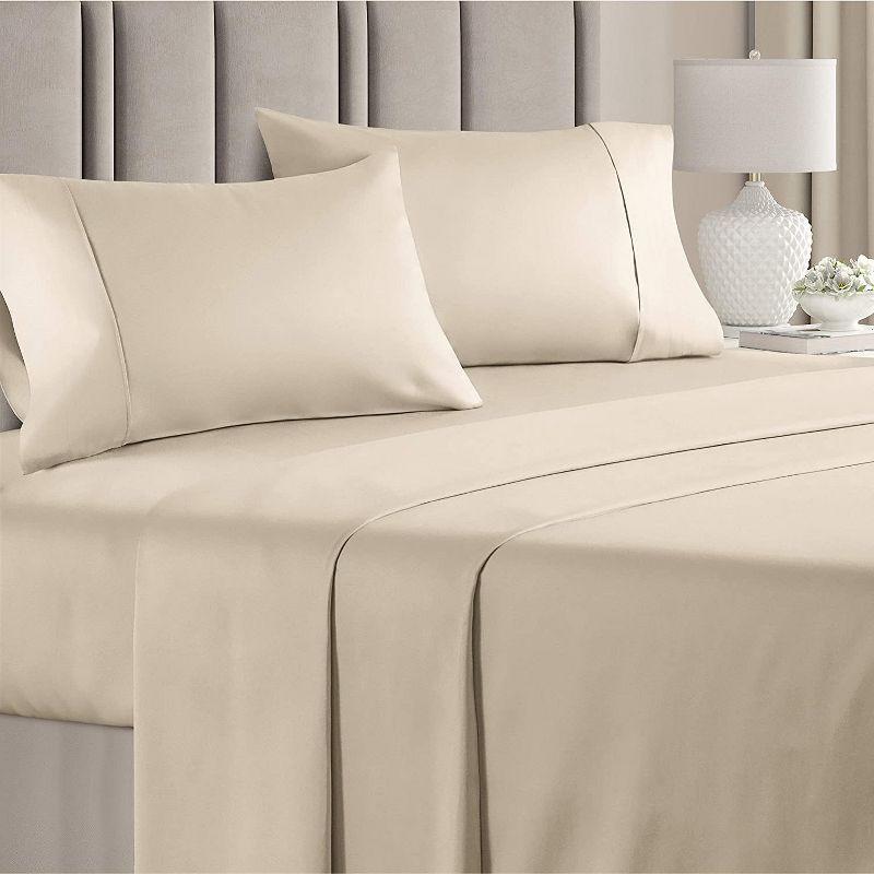 CGK Linens 4 Piece 100% Cotton 400 Thread Count Hotel Quality Bed Sheet Set