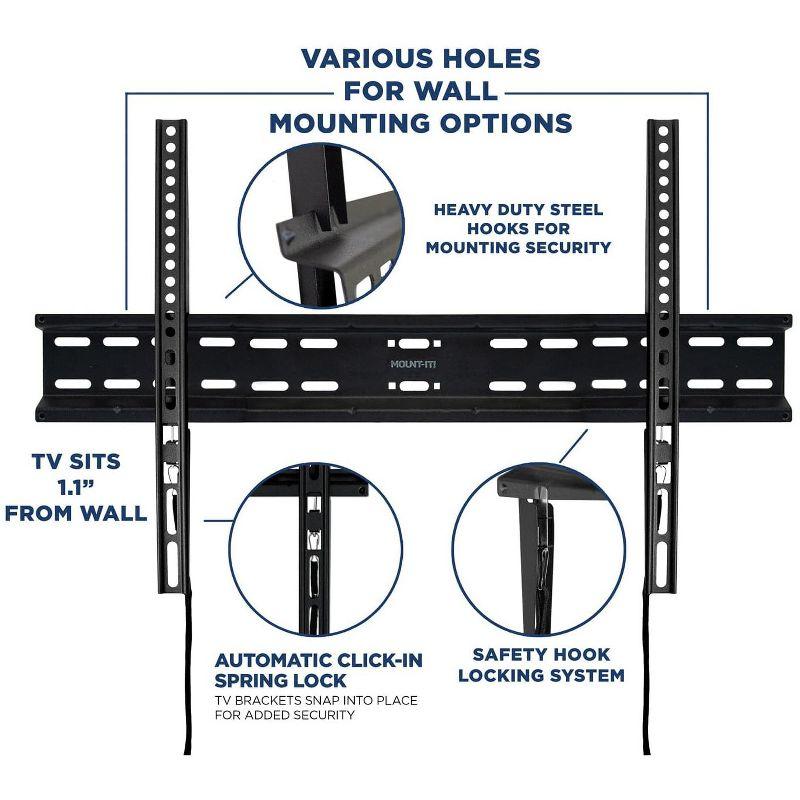 Black Fixed Wall Mount for Holds up to 77 lbs