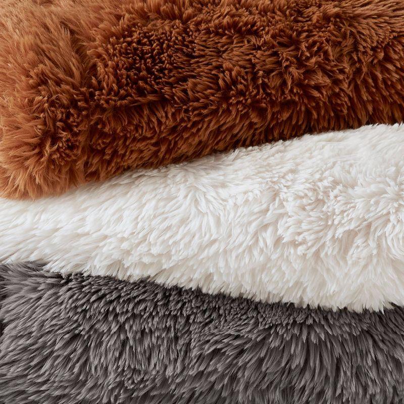 Brown Faux Fur Reversible Machine Washable Throw Blanket 50x60"