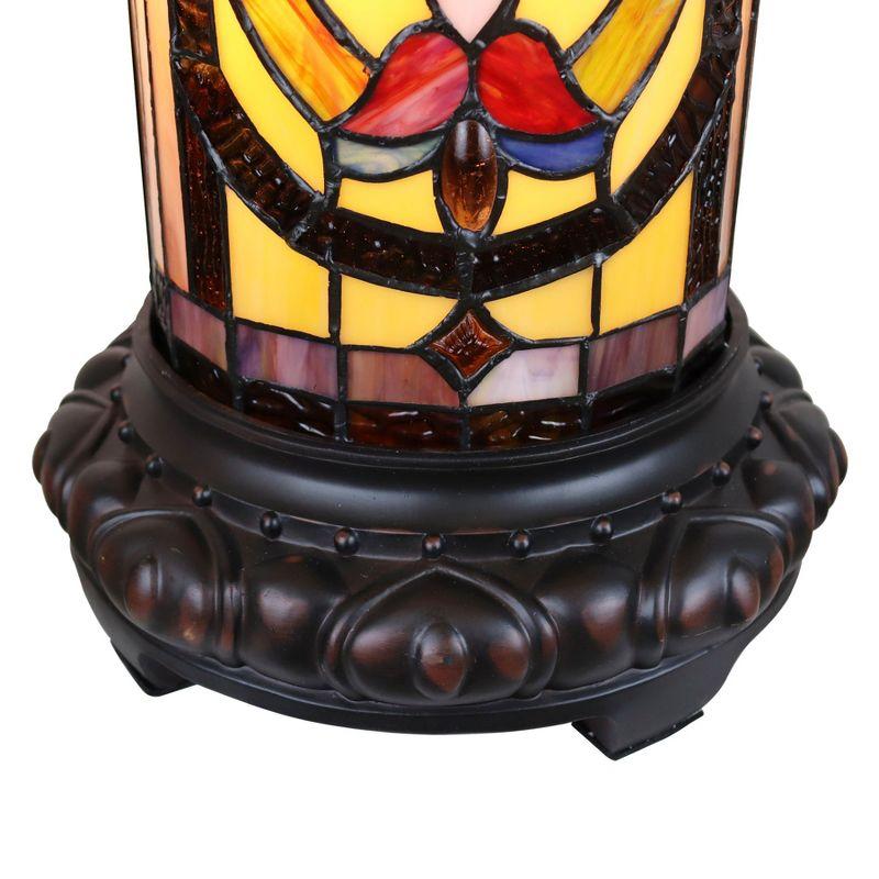 Chloe Lighting Ruby Spectacle Tiffany-Glass 2 Light Victorian Pedestal Light Fixture 30" Tall