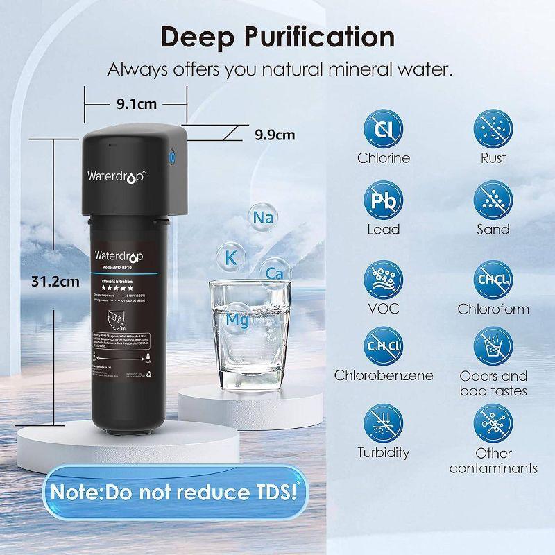 Waterdrop 10UA Under Sink Water Filter System, 8K Gallons, Reduces PFAS, PFOA/PFOS, Lead, Chlorine, Extra RF10 Replacement Filter