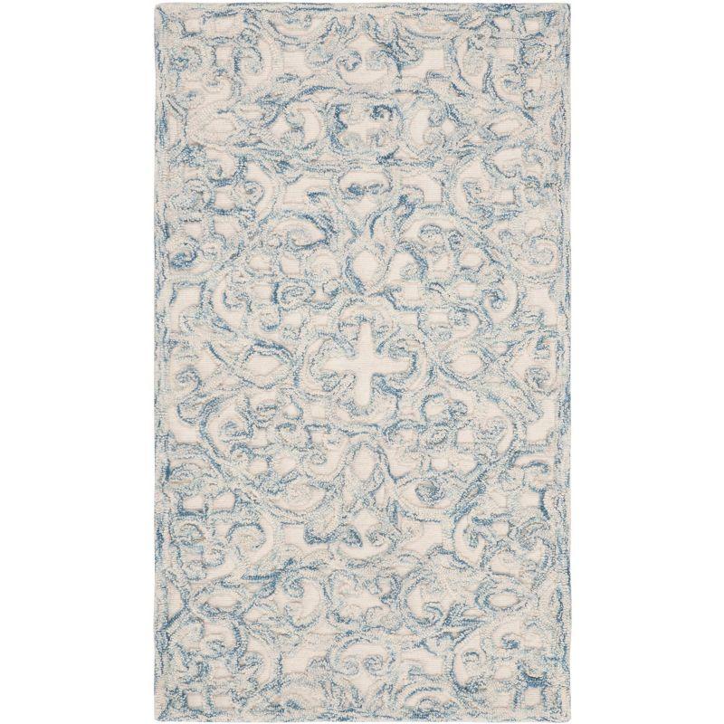 Elegant Hand-Tufted Wool Area Rug in Understated Blue