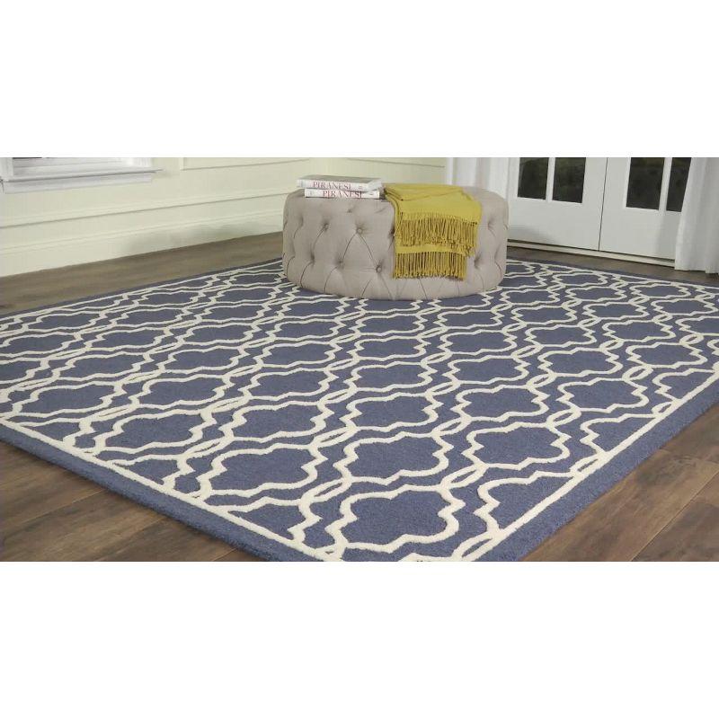 Hand-Tufted Cambridge Navy & Ivory Wool 9' x 12' Area Rug