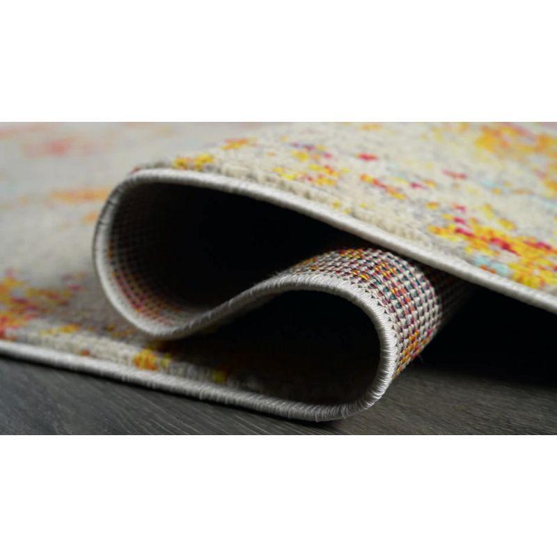 Abstract Orange/Blue/Cream Area Rug
