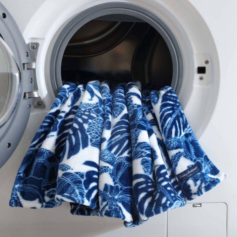 Tommy Bahama Home Wallpaper Leaves Plain Weave / Muslin Throw Blanket